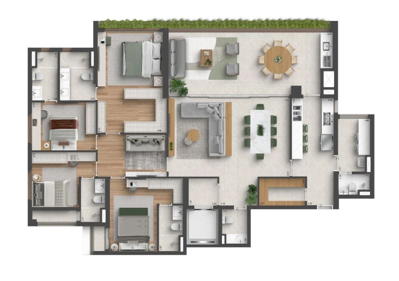 Planta 4 suítes