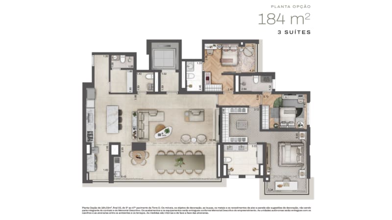 Planta 184 m²