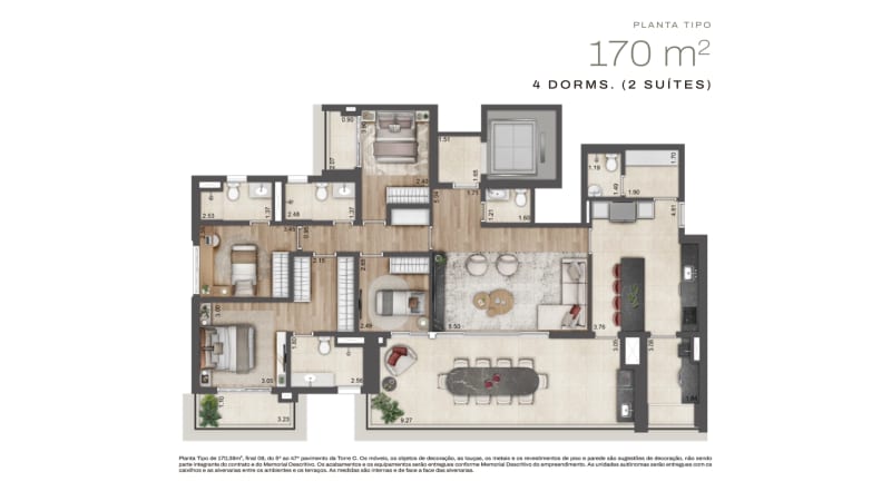 Planta 170 m²