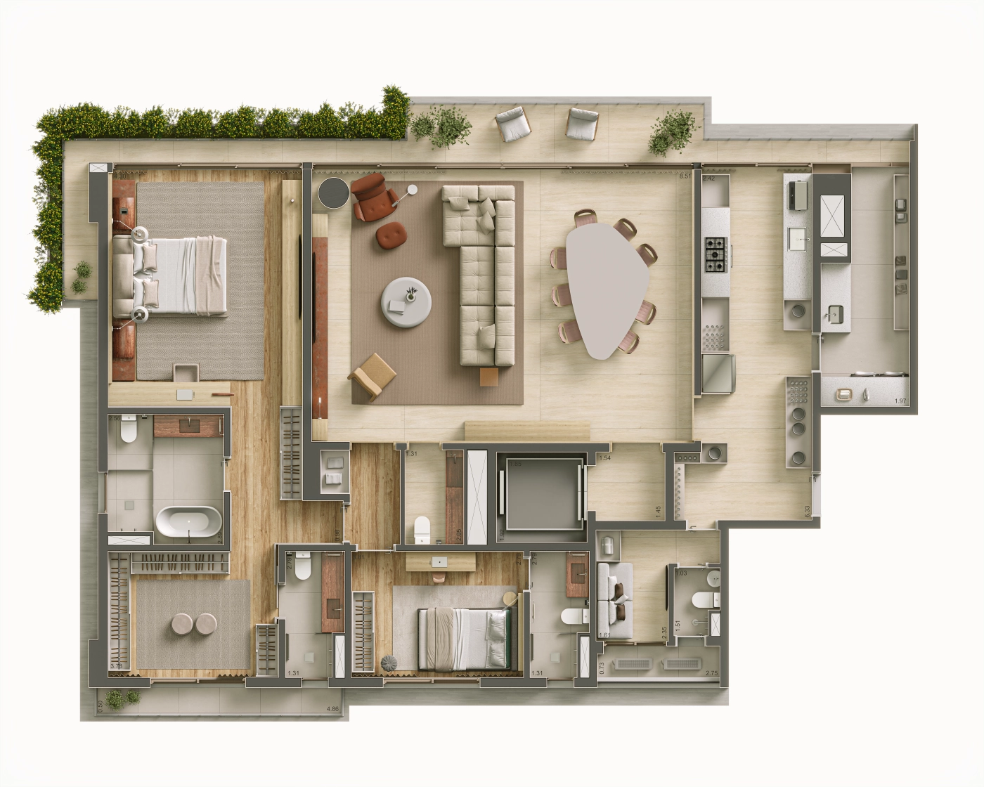 Planta 2 suítes