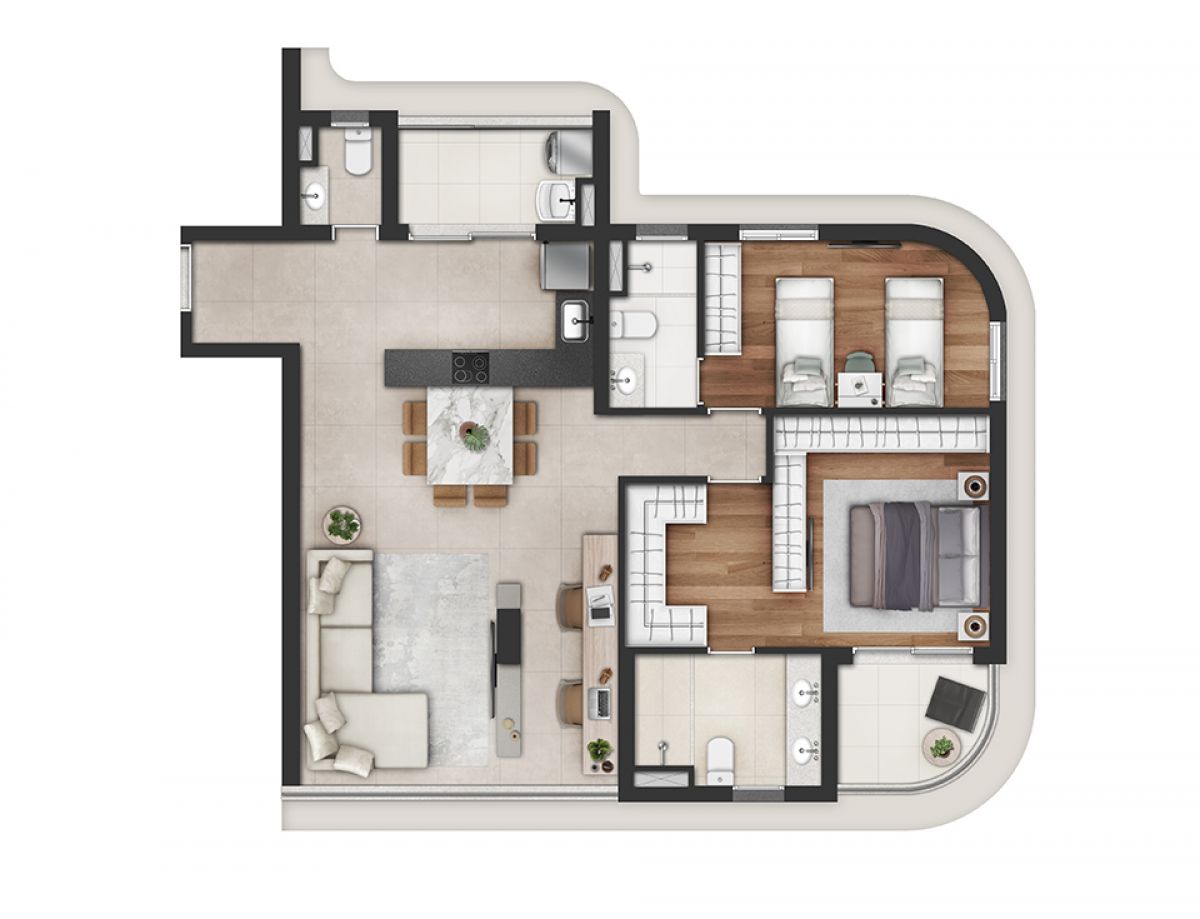 Planta 2 ou 3 dorms