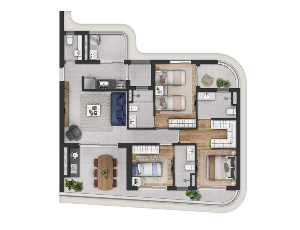 Planta 2 ou 3 dorms