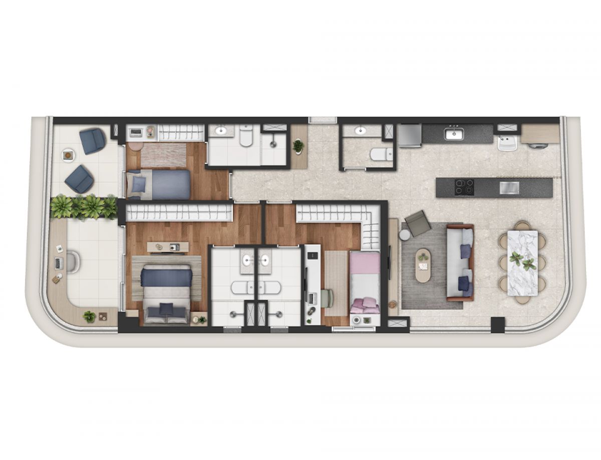 Planta 2 ou 3 dorms