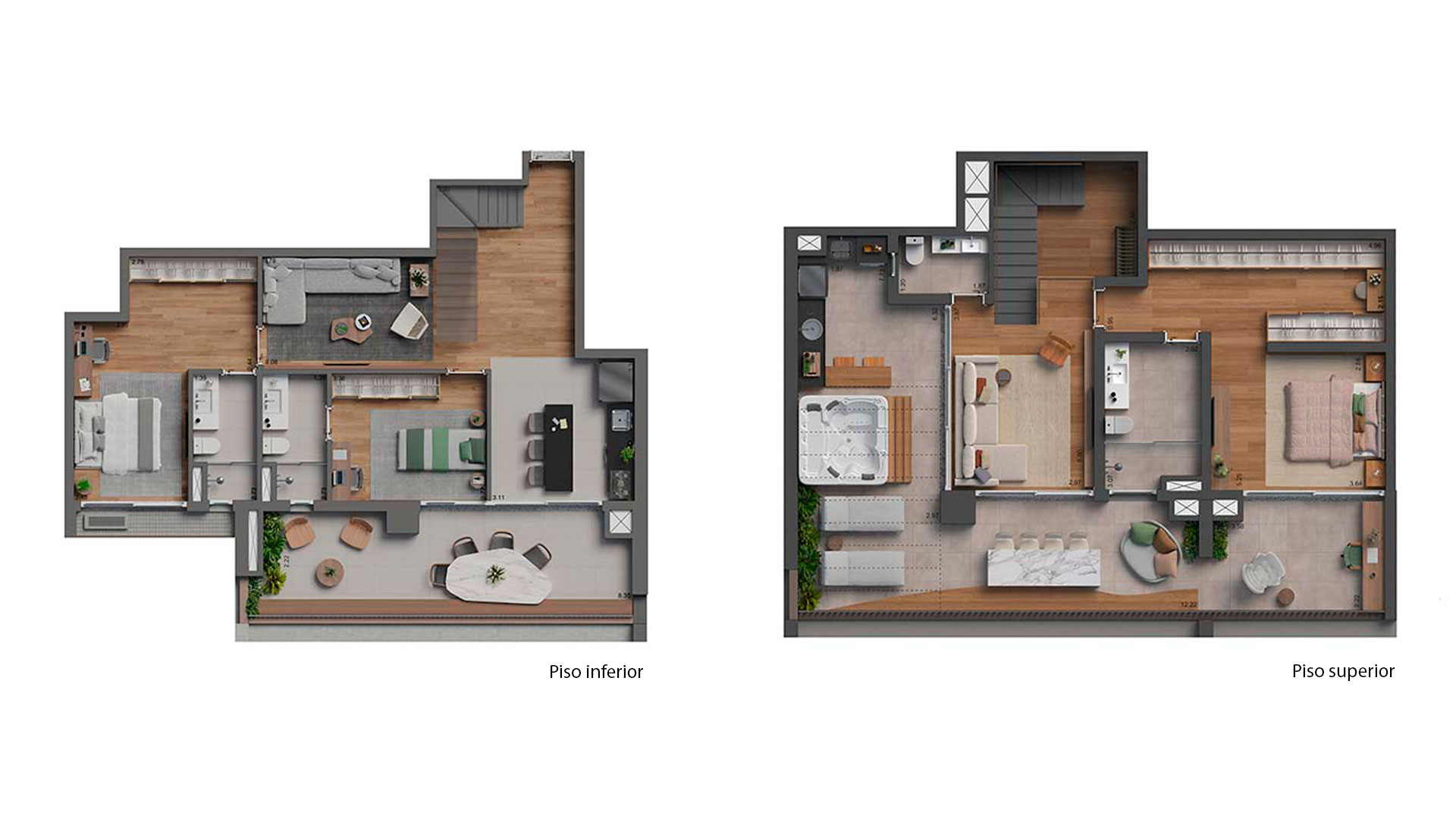 Planta Apto. Duplex · 3 Suítes