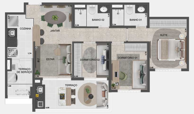Planta 3 dorms.