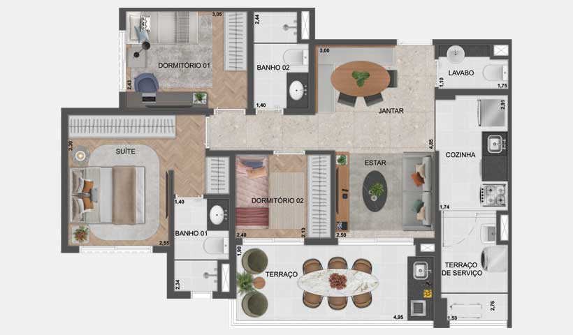 Planta 3 dorms.