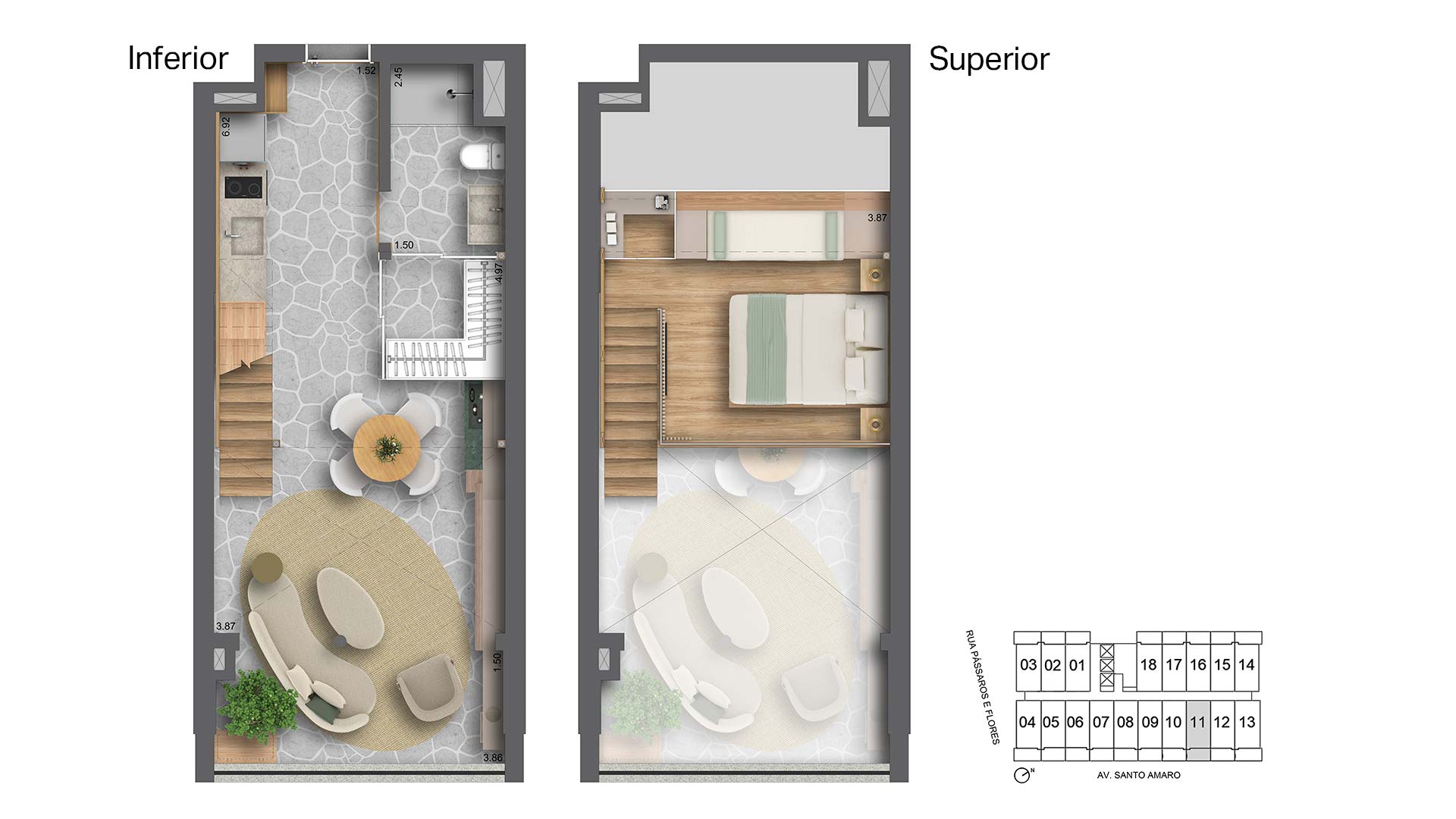 Planta Studio - Decorado