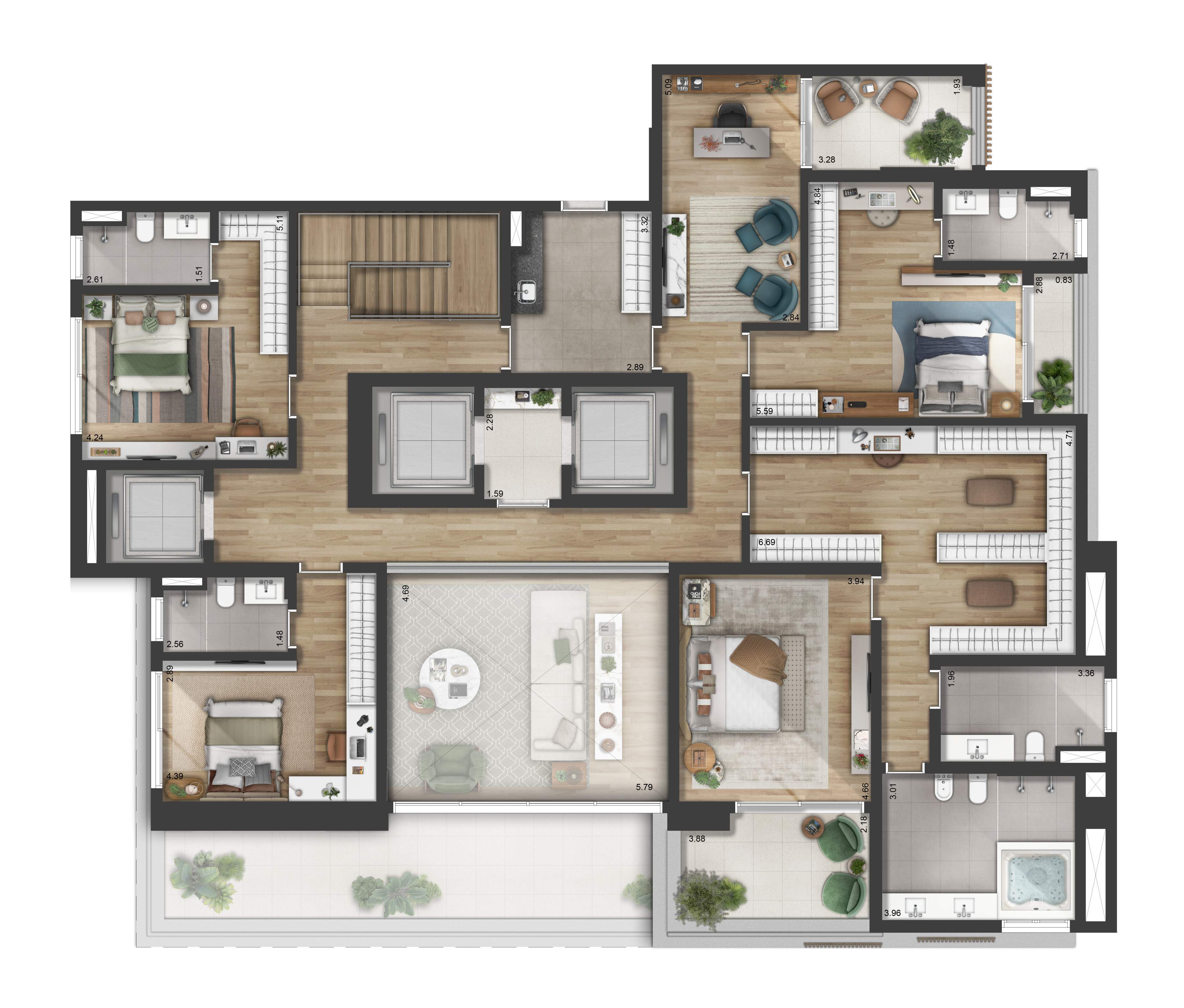 Planta Planta Apto Duplex Superior