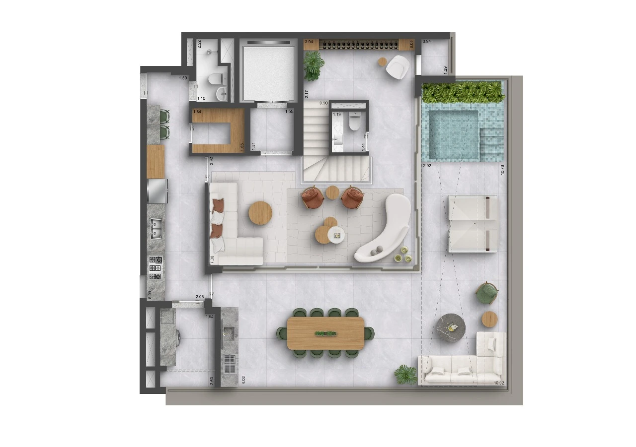 Planta 4 suítes
