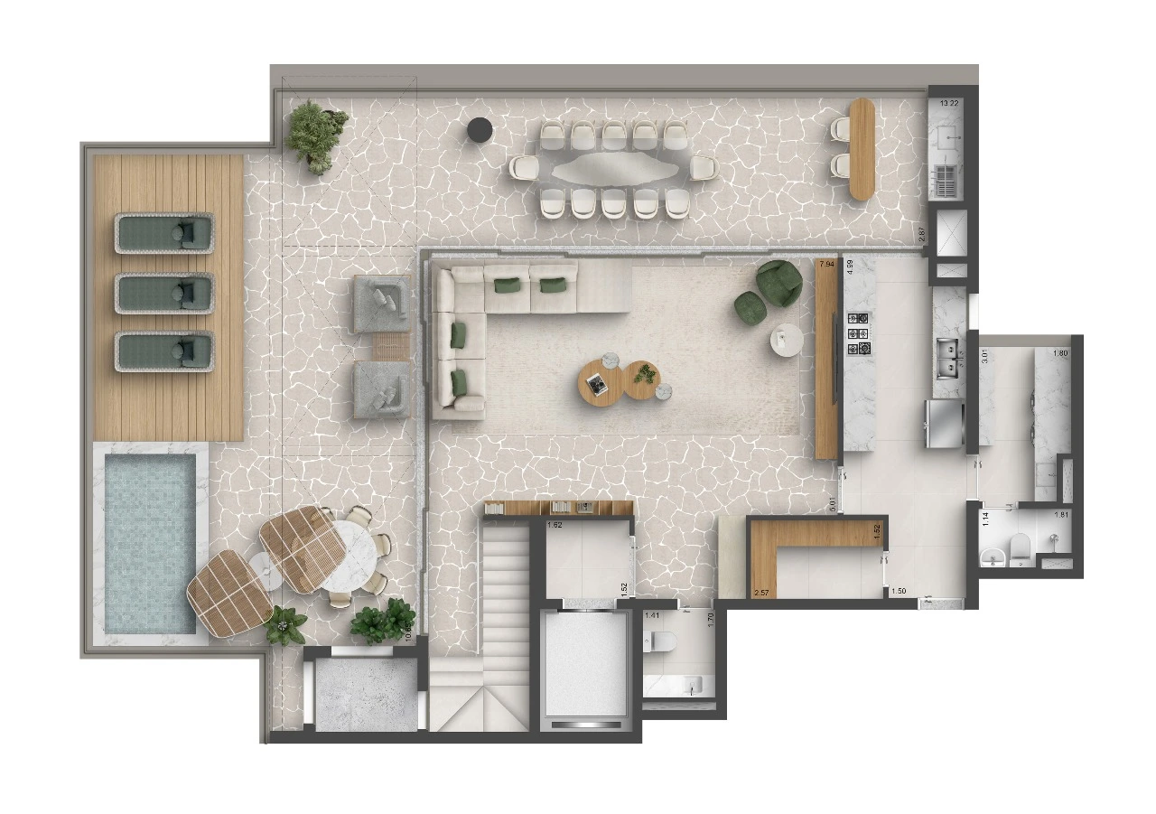 Planta 4 suítes
