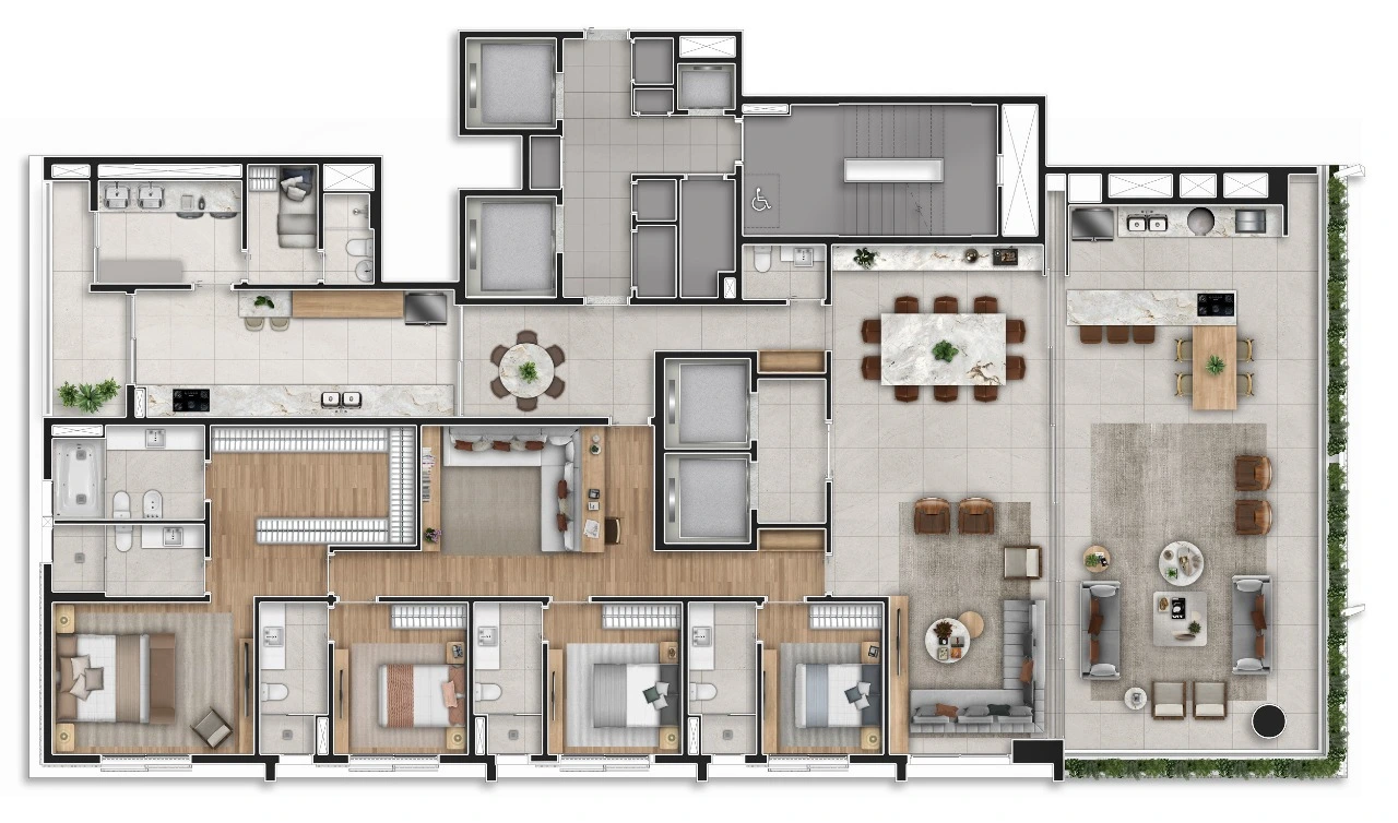 Planta Apartamento - 4 suítes