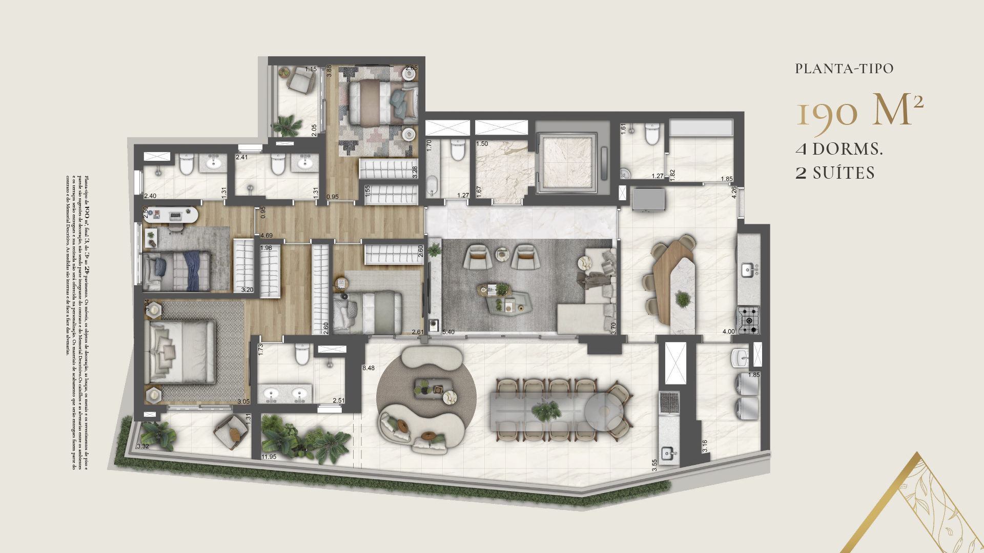 Planta 190 m²
