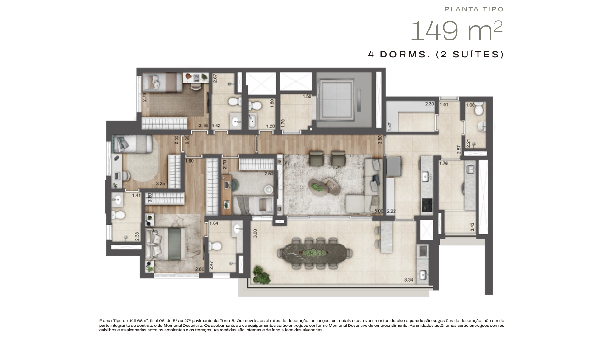 Planta 149 m²