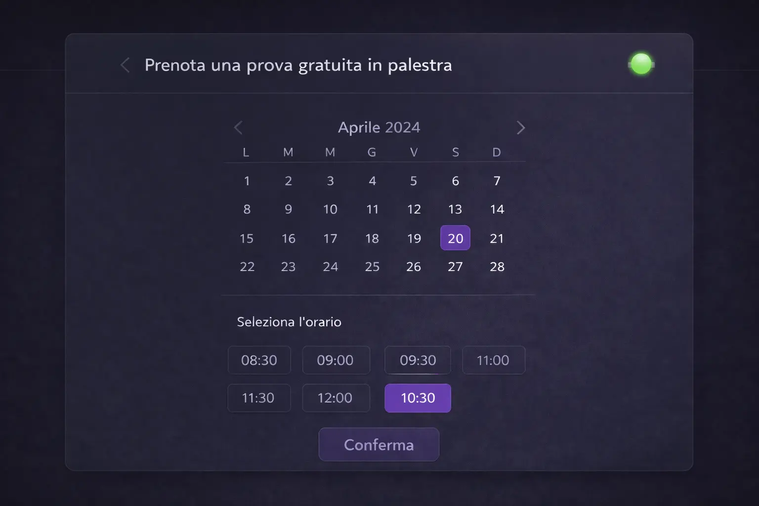 Prenotazione semplice