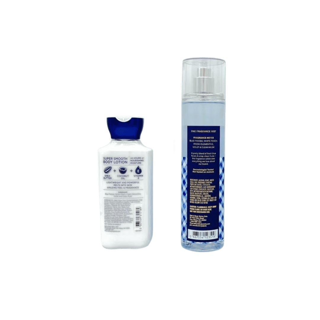 Bath & Body Works Gingham Gorgeous Blue 2-piece Bundle Set 8oz Body Lotion, 8oz Fine Fragrance Mist - Image 2
