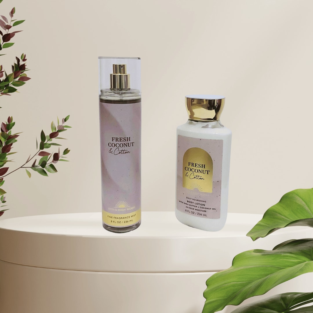 Bath and Body Works FRESH COCONUT & COTTON Body Lotion and Fine Fragrance Mist - Image 2