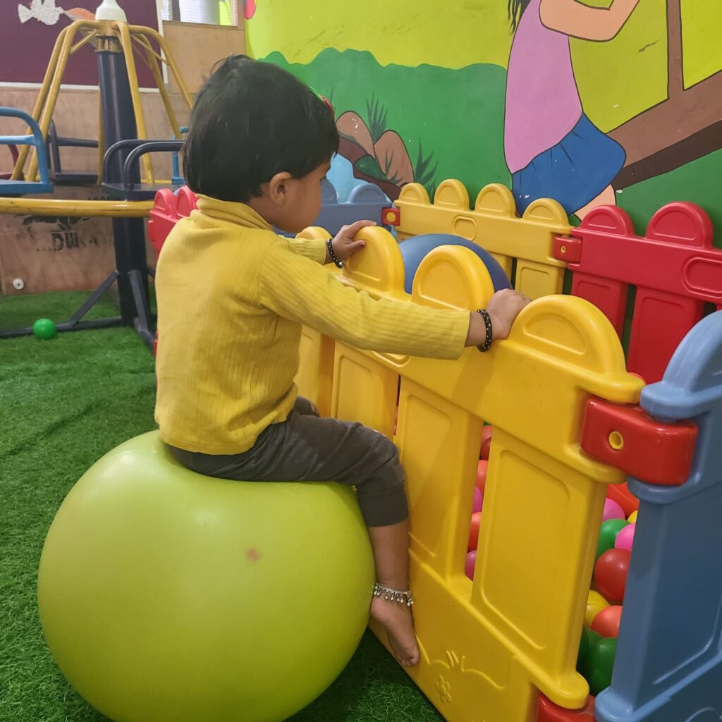 Child playing in tunnel