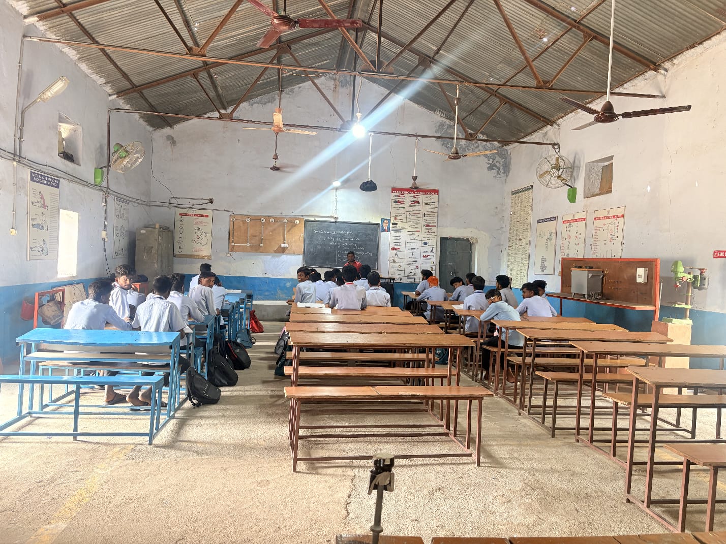 Students practicing in Sri Shivasai ITI computer lab
