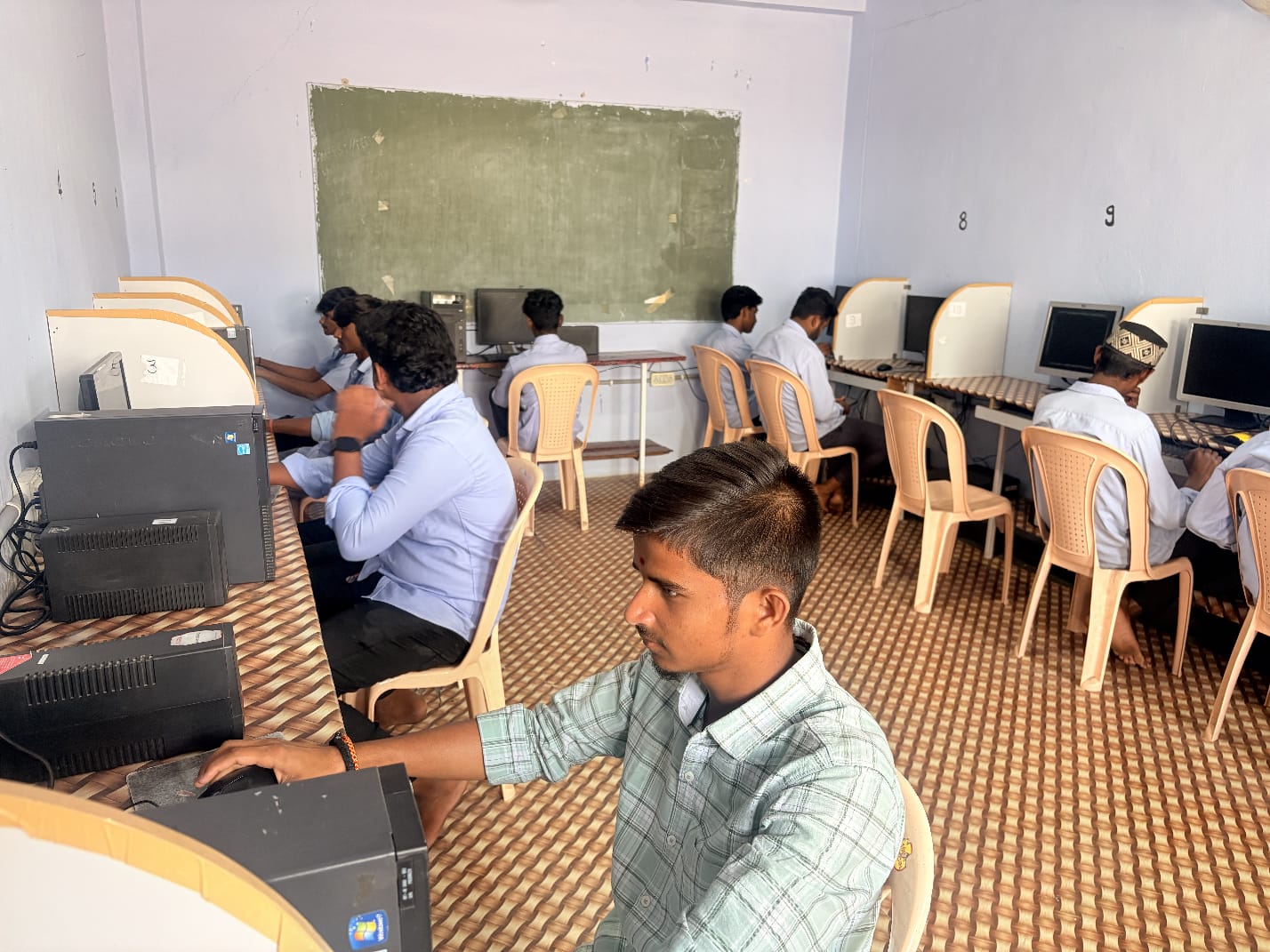 Students practicing in Siddartha ITI computer lab