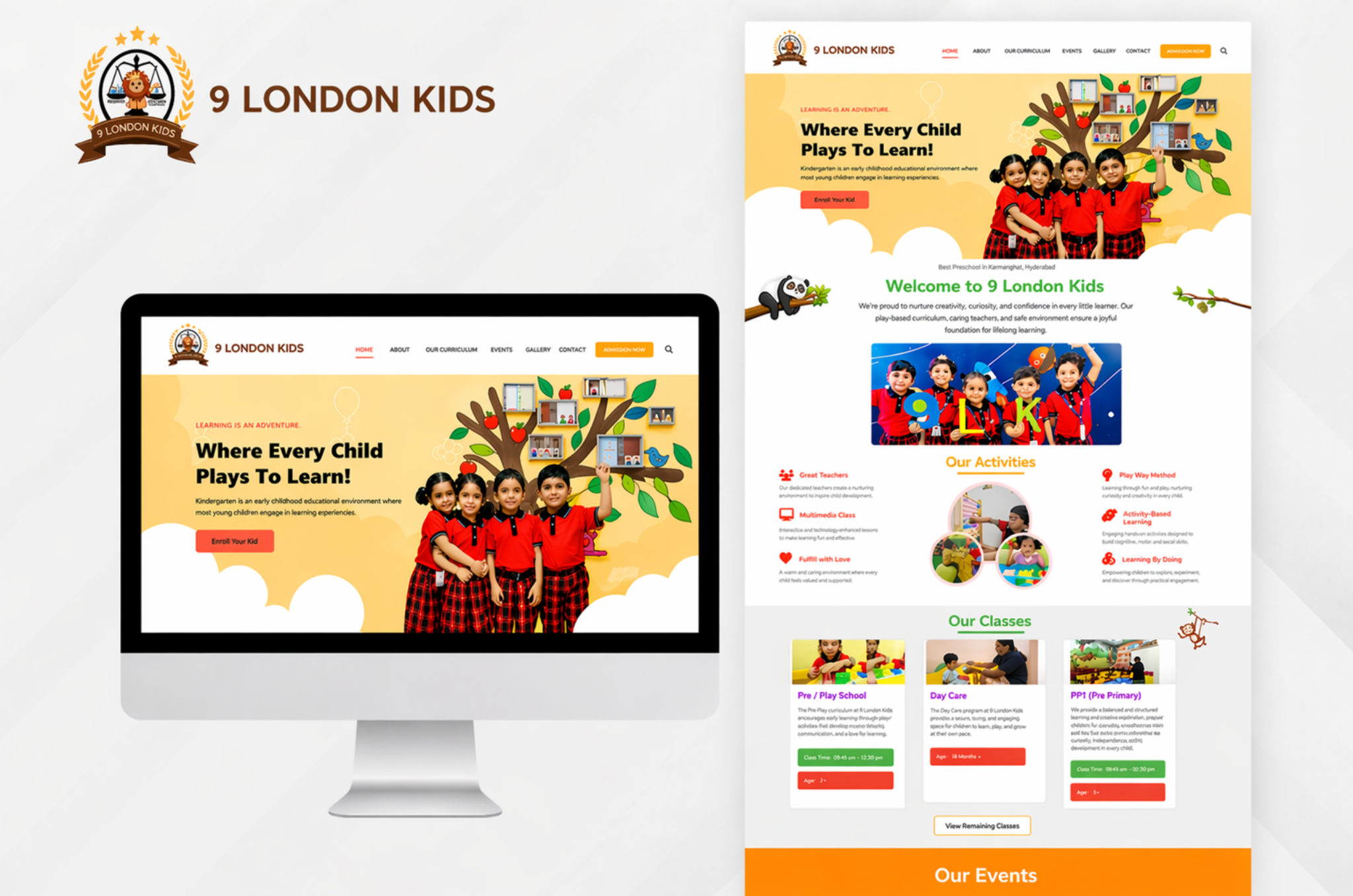 9 London Kids portfolio website preview