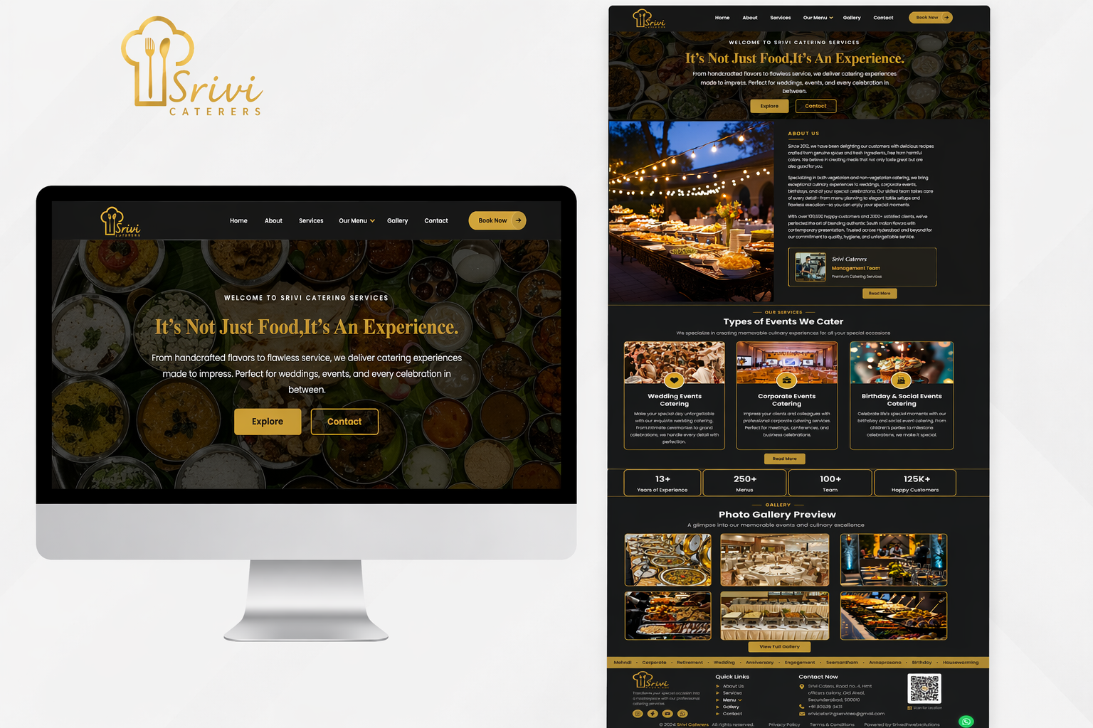 Srivi Caterers portfolio website preview