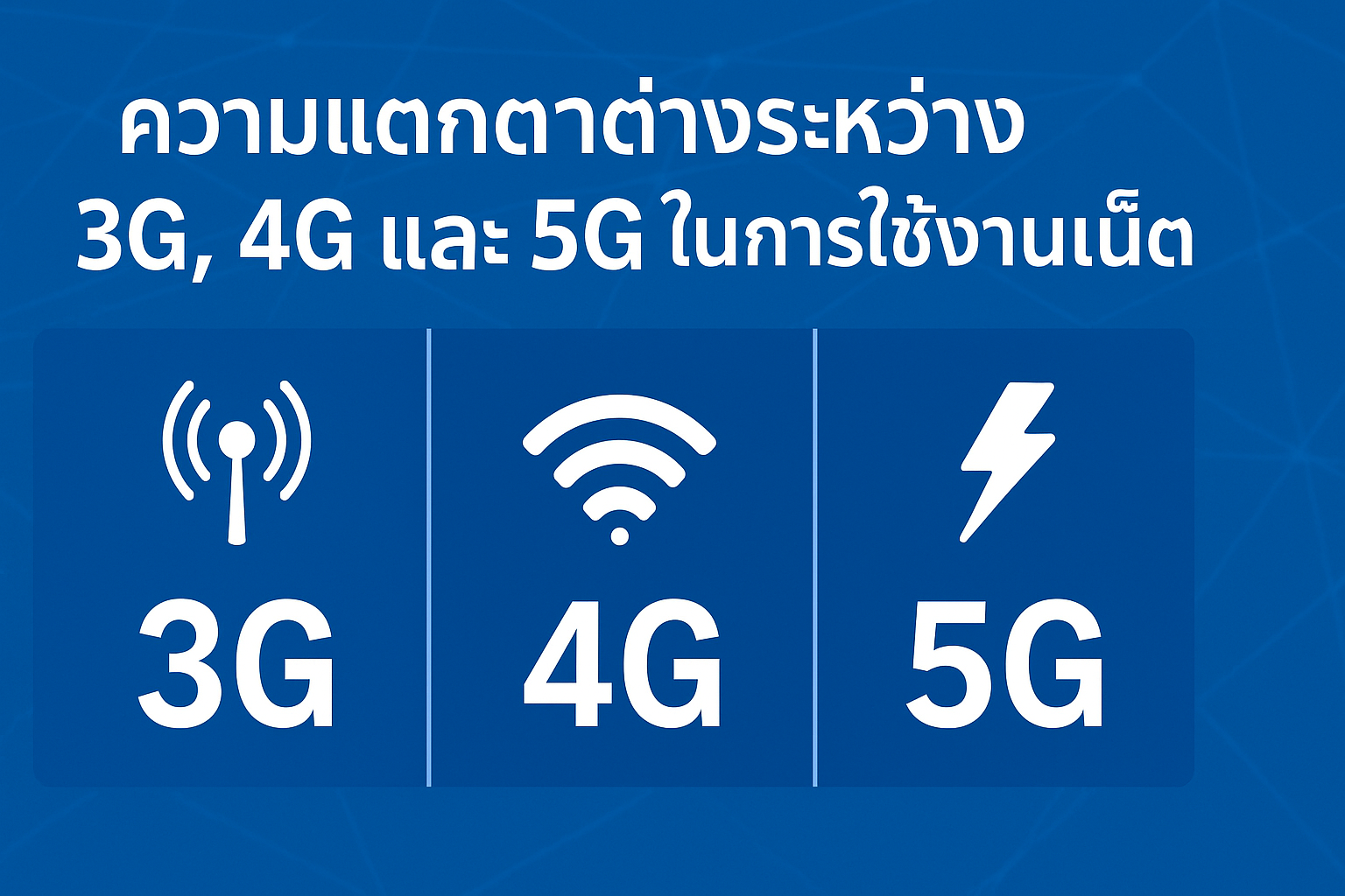 ความแตกต่างระหว่าง 3G, 4G และ 5G ในการใช้งานเน็ต: เข้าใจง่าย พร้อมตัวอย่างการใช้งานจริง