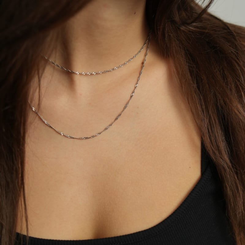 Long Silver Necklace