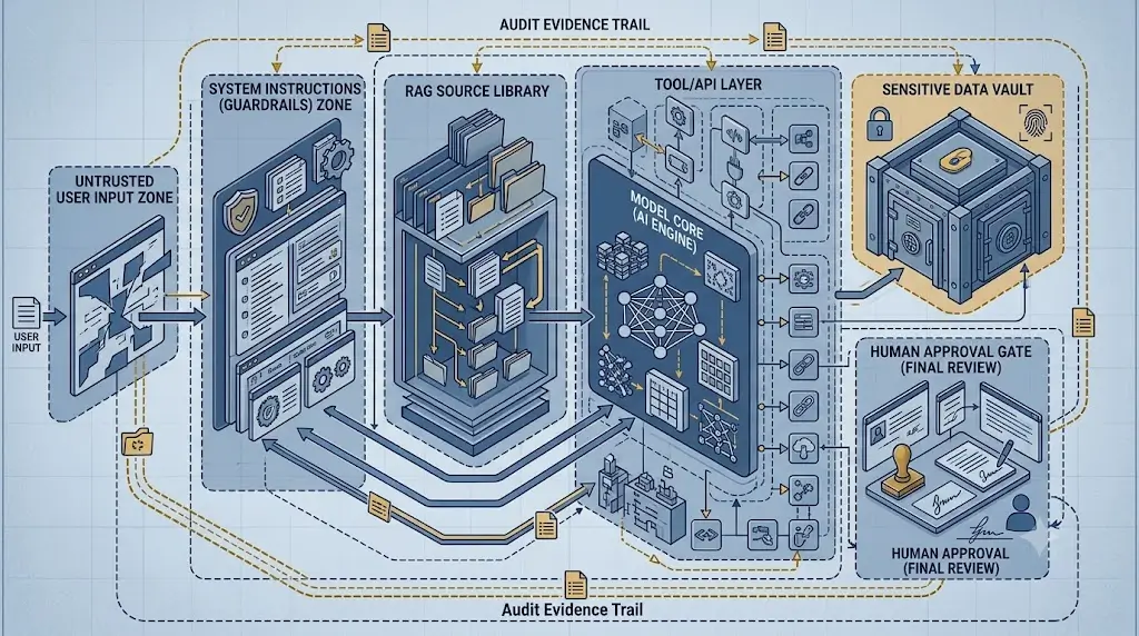 EU AI Act trust boundary blueprint for AI systems, tools, APIs, and human approval