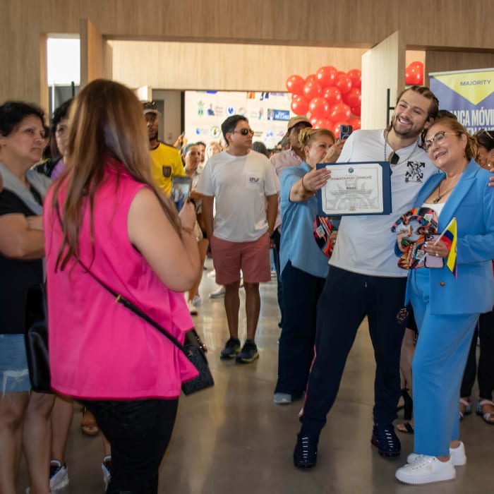 Community event with supporters
