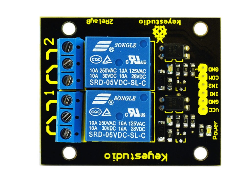 Keyestudio 2-channel 5V Relay Module for Arduino - Image 1