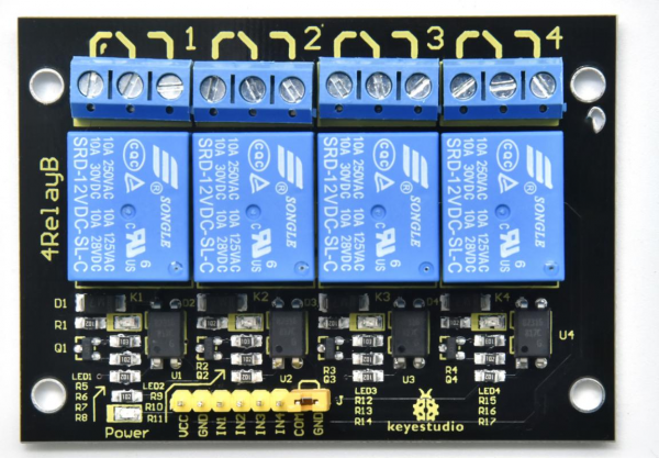 Keyestudio 4-channel 5V Relay Module for Arduino - Image 1