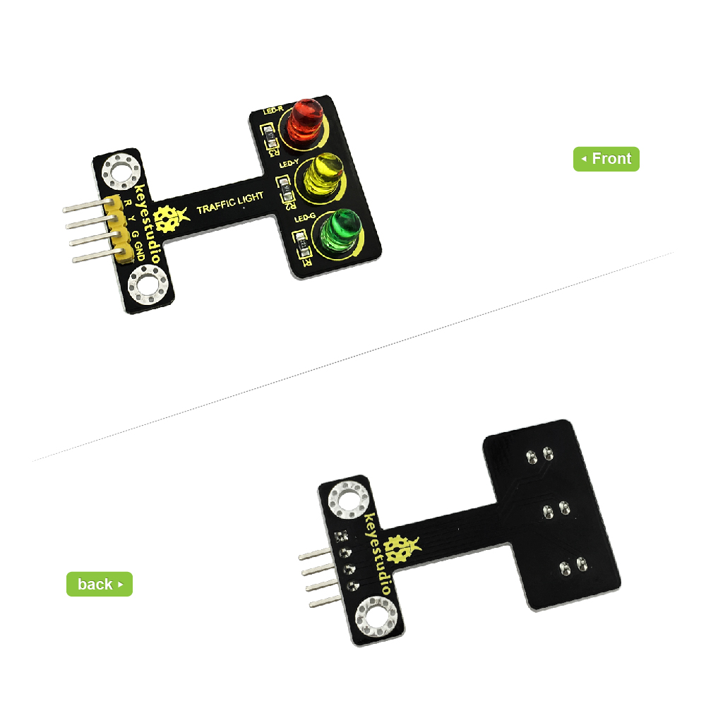 Keyestudio Traffic Light Module (Black and Ecofriendly) For arduino - Image 2