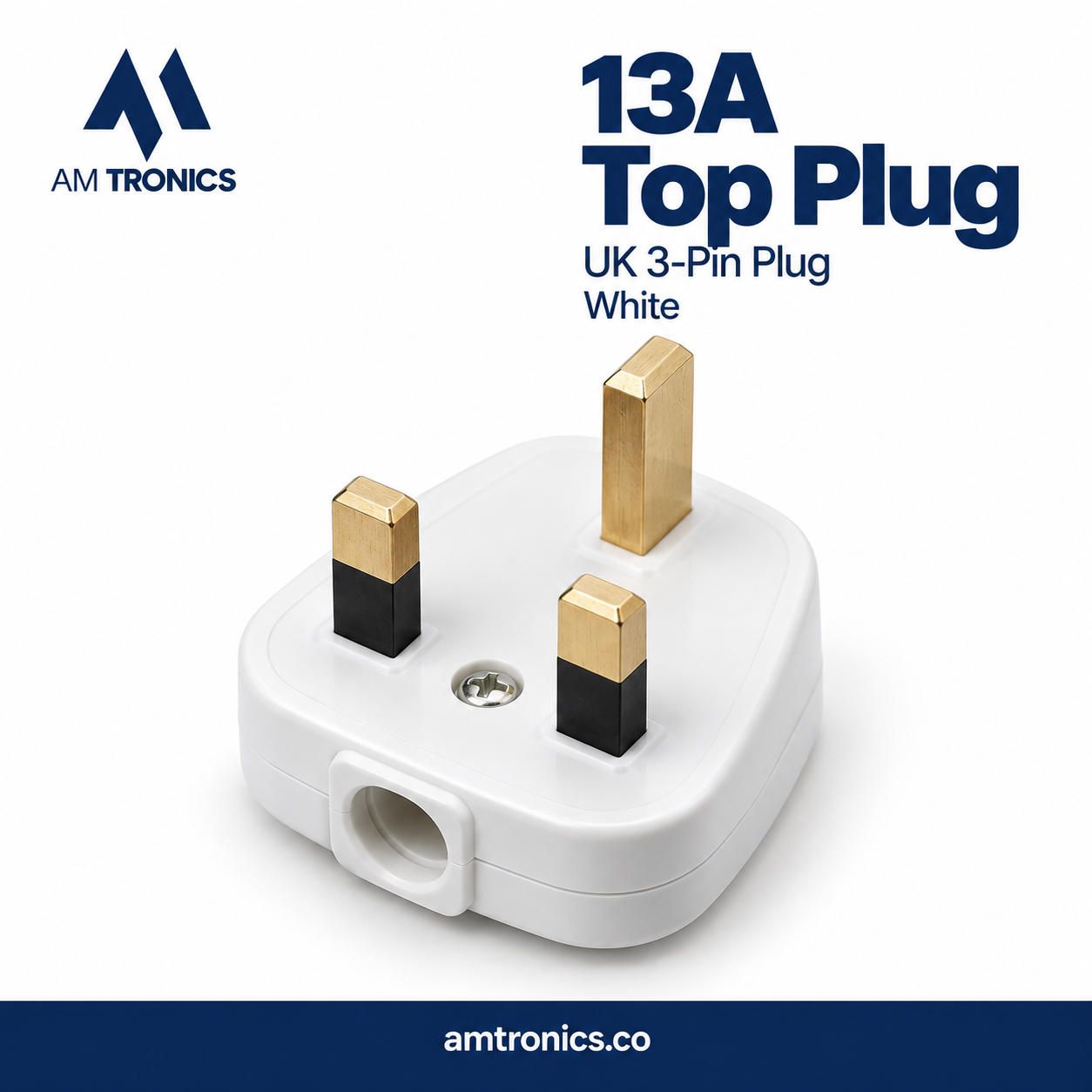 13A UK 3-Pin Plug – White - Image 1