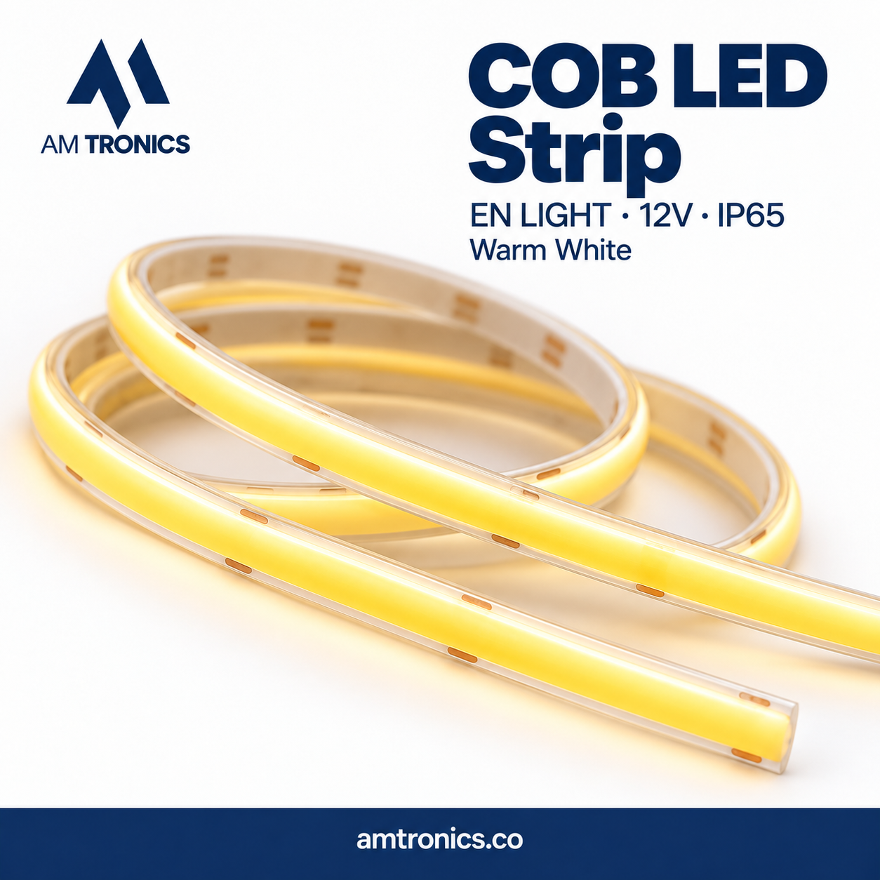 COB LED Strip 12V DC IP65 – Warm White – 5 Metres - Image 1
