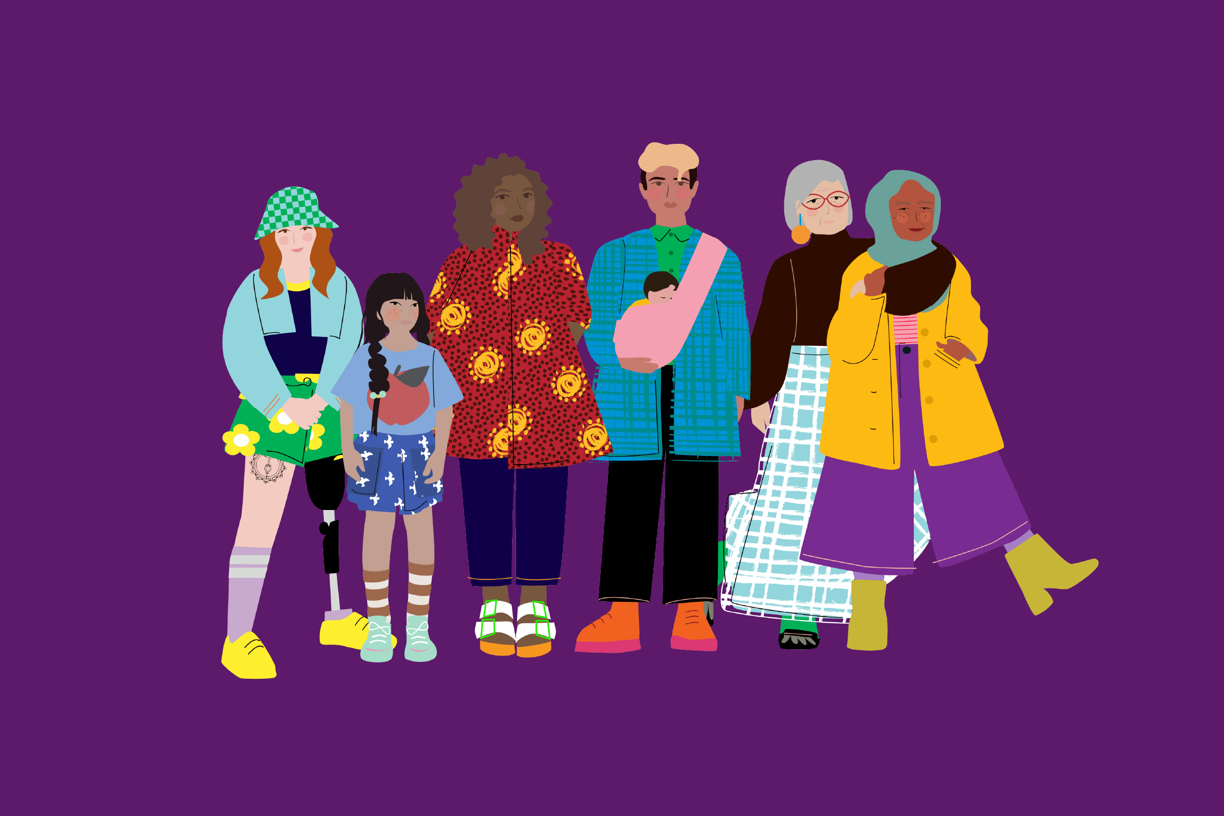 Illustration of a group of diverse people.