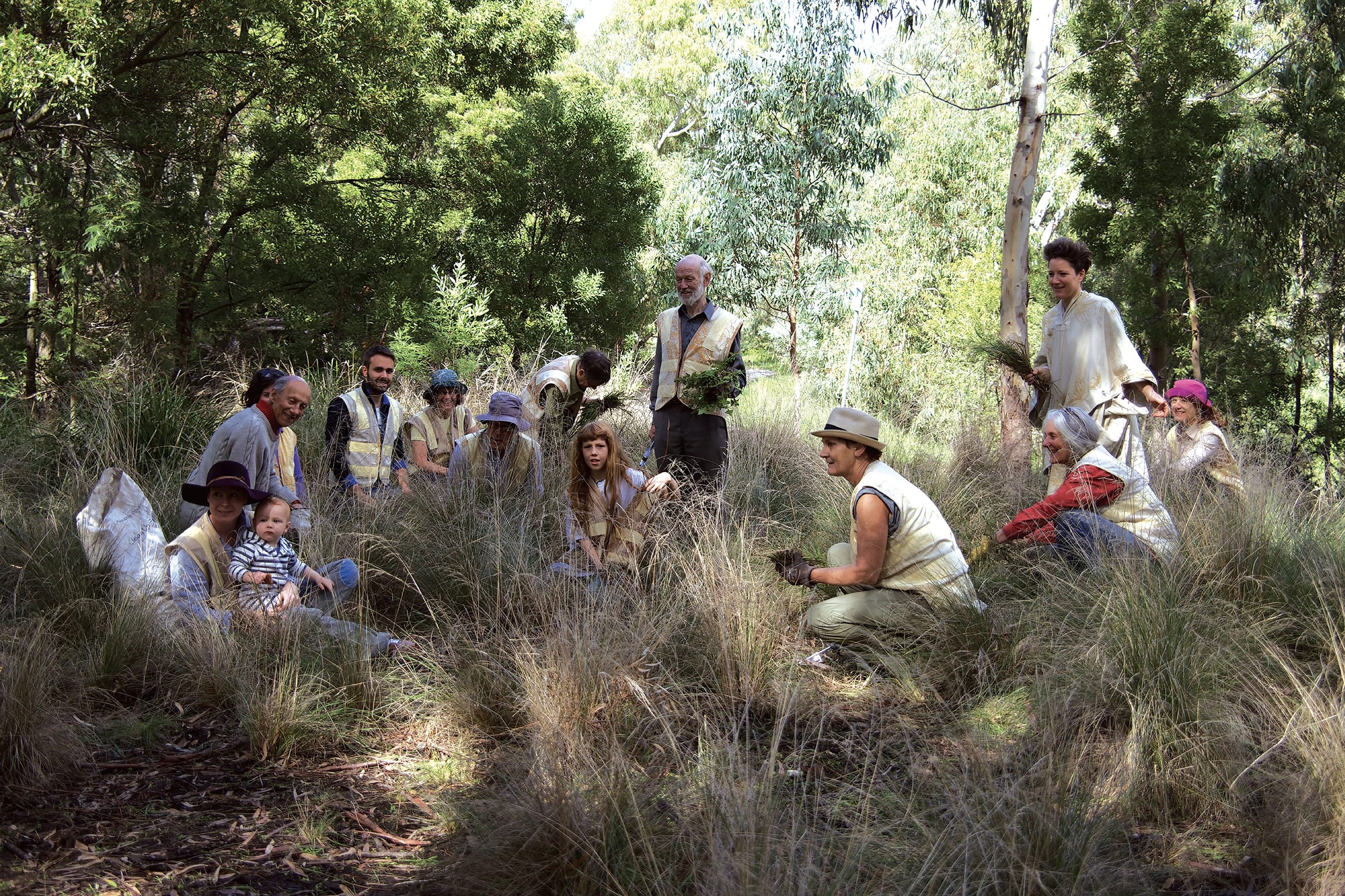 Conservation workers at Merri Creek