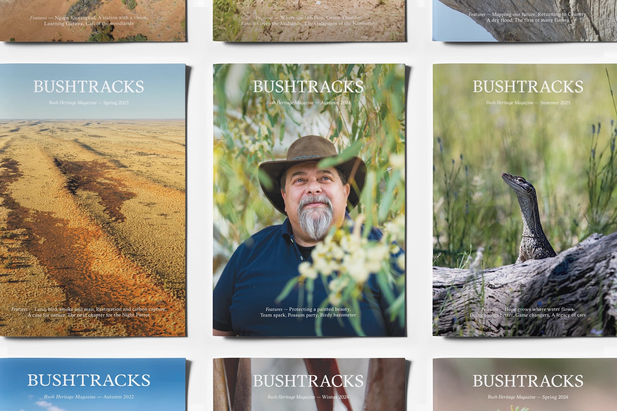 Bushtracks magazine cover grid
