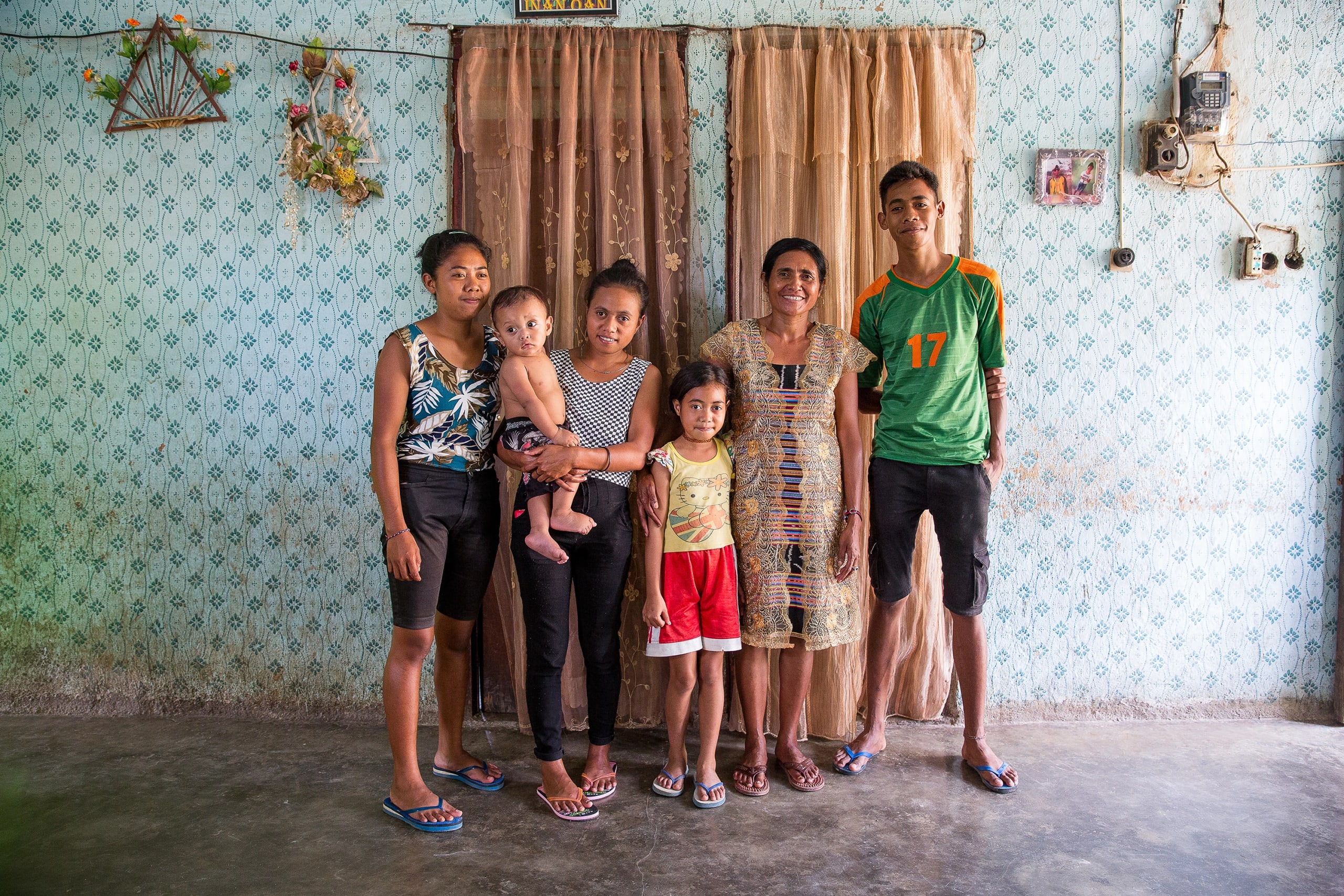 Family in their house in Timor Leste