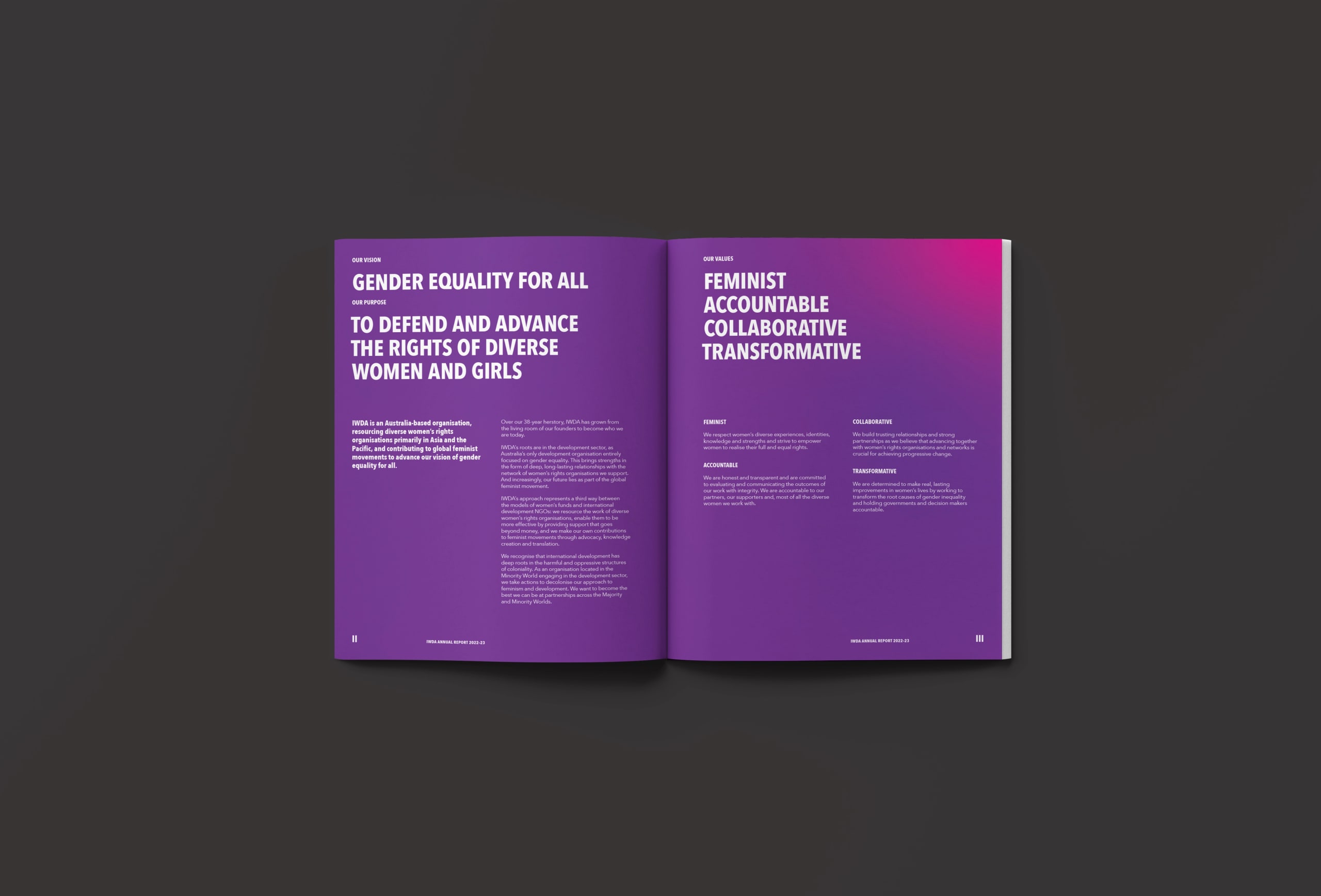 Book Layout Design IWDA Annual Report 2023