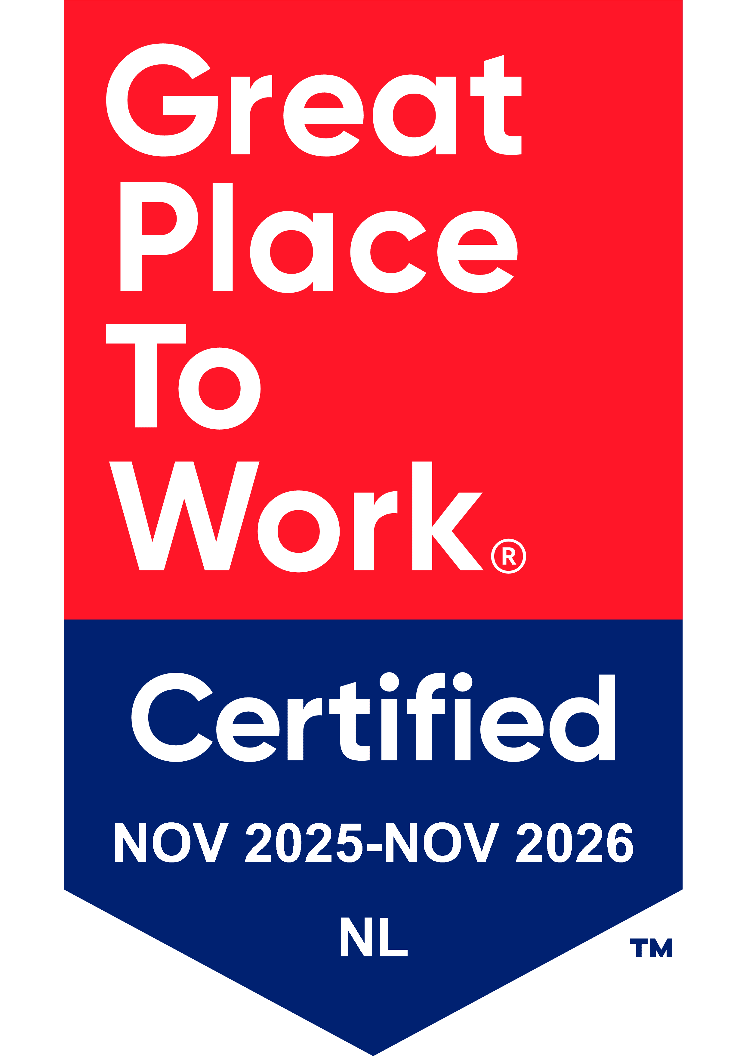 Great Place To Work Certified, November 2025 bis November 2026, Niederlande