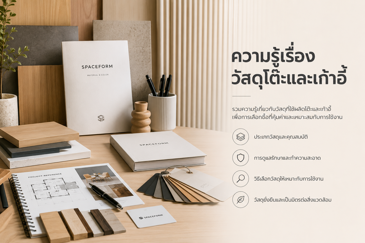 ความรู้เรื่องวัสดุโต๊ะและเก้าอี้