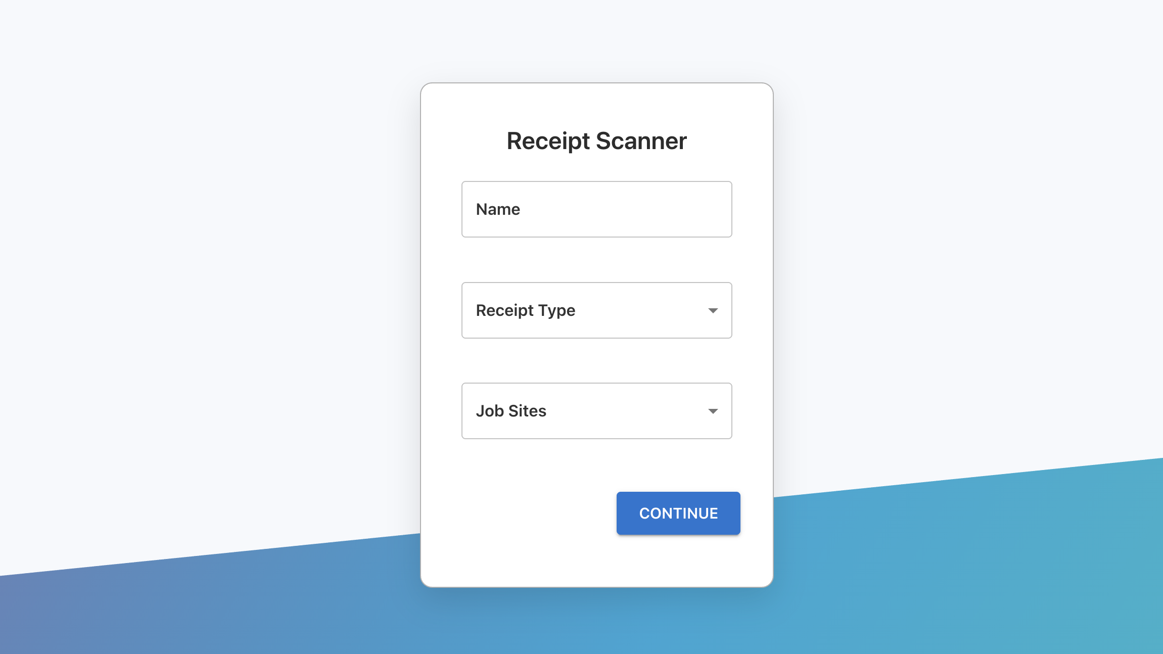 Webapp starting view