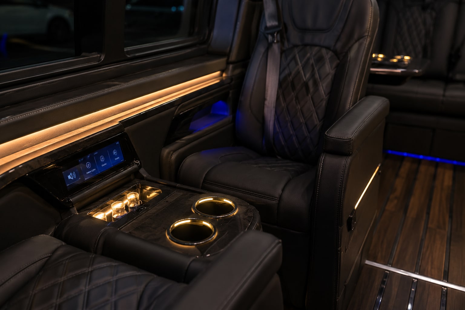 Sprinter van exterior at a luxury hotel for a VIP corporate transfer