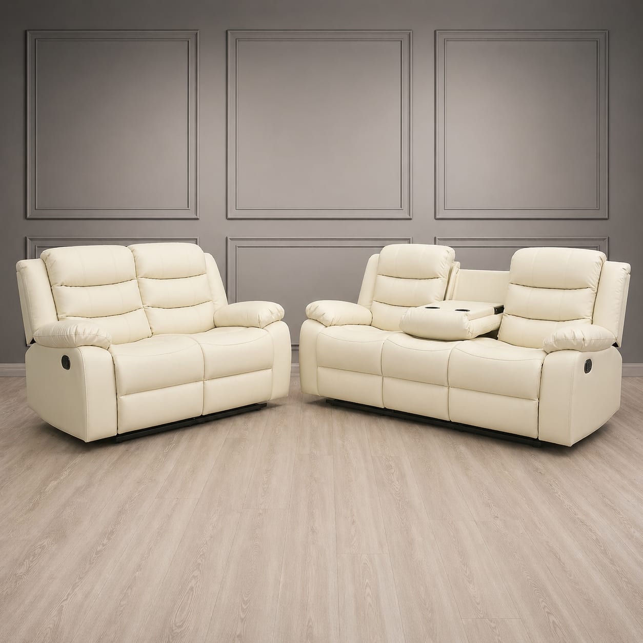 Roma Recliner 3+2 Seater Manual Sofa - Cream variant