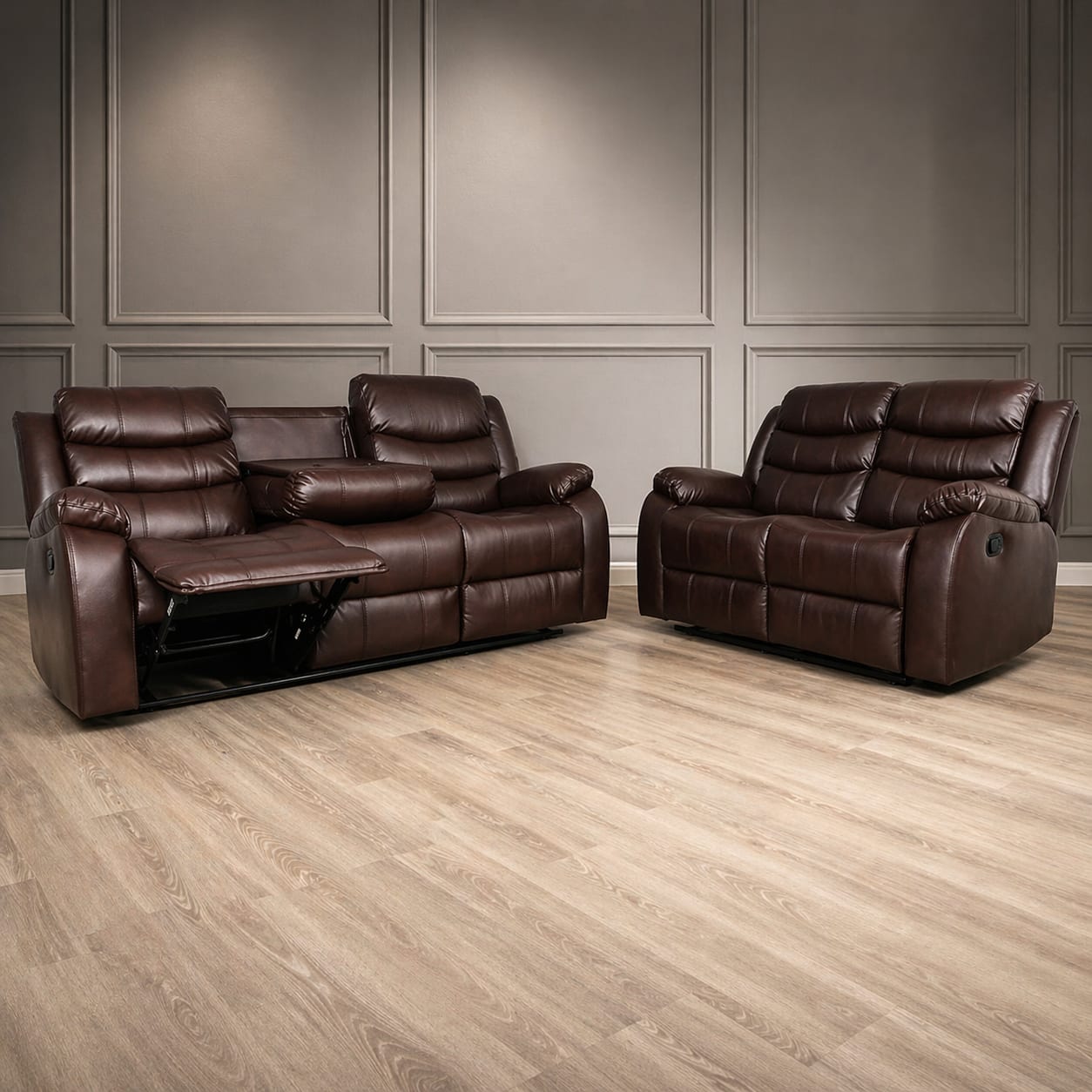 Roma Recliner 3+2 Seater Manual Sofa - Brown variant