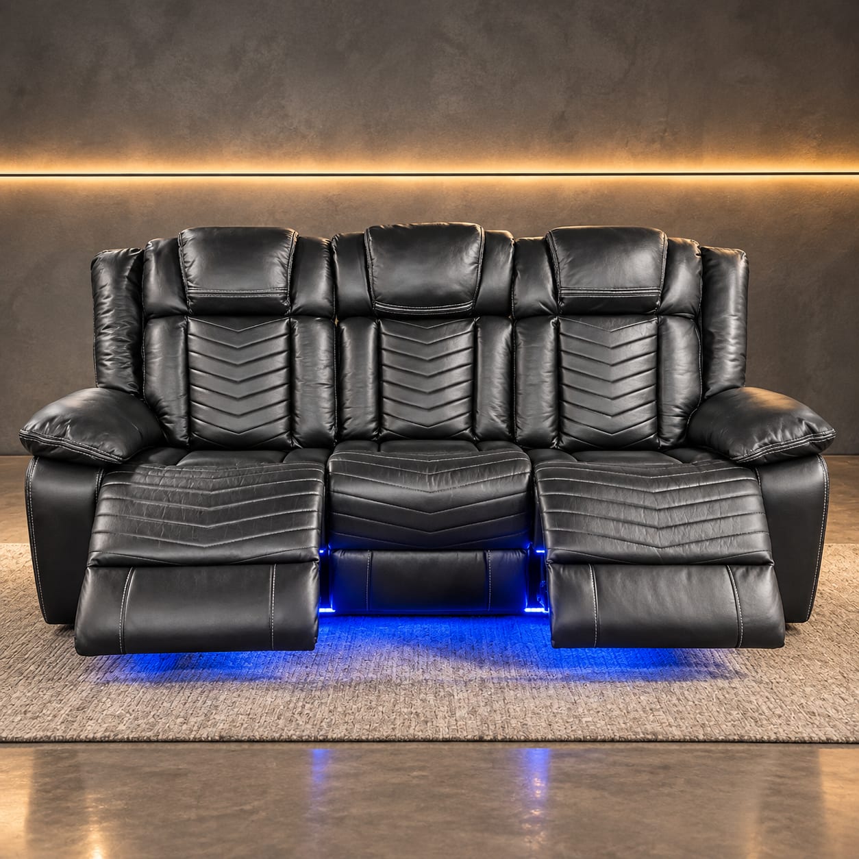 Michigan Electric Recliner 3+2 Seater in Grey Leather — photo 2 of 3
