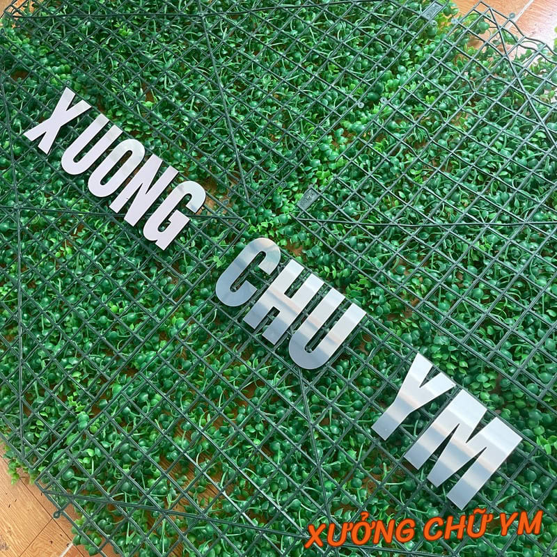 Chữ Alu Bạc Gương Cao 10cm Dày 3mm Dán Tường Biển Quảng Cáo