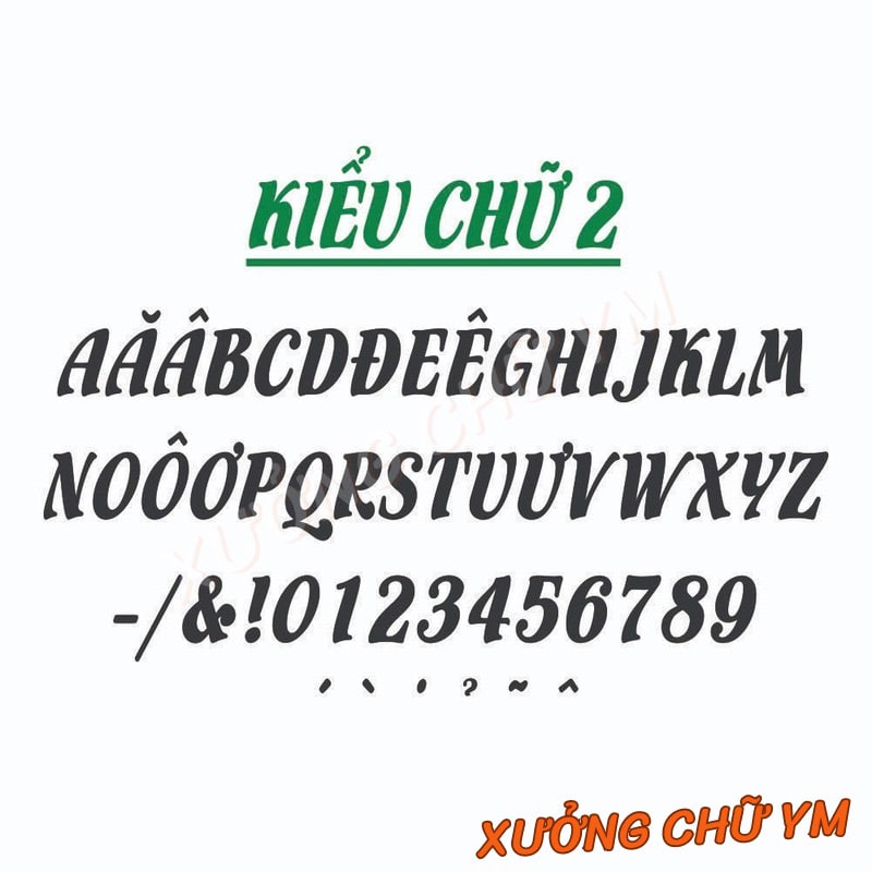 Chữ Alu Vàng Gương Cao 20cm Dày 3mm Font Flamenco Dán Tường Biển Quảng Cáo