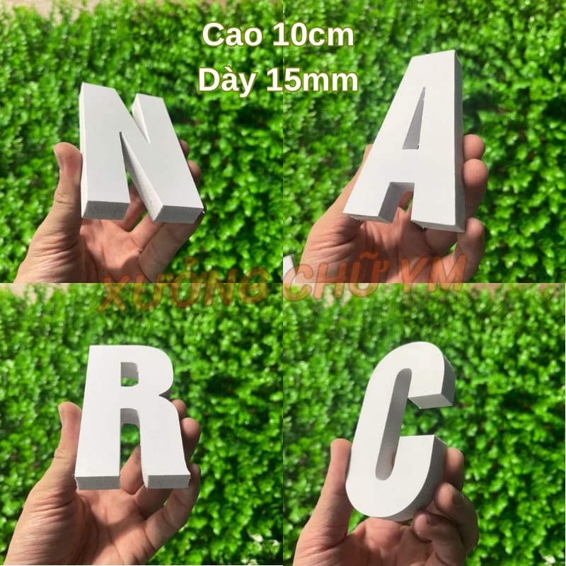Chữ Nổi Fomex Cao 10cm Dày 15mm Trang Trí Dán Tường, Biển Hiệu Quảng Cáo, Xưởng Chữ Alu, Mica, Fomex.