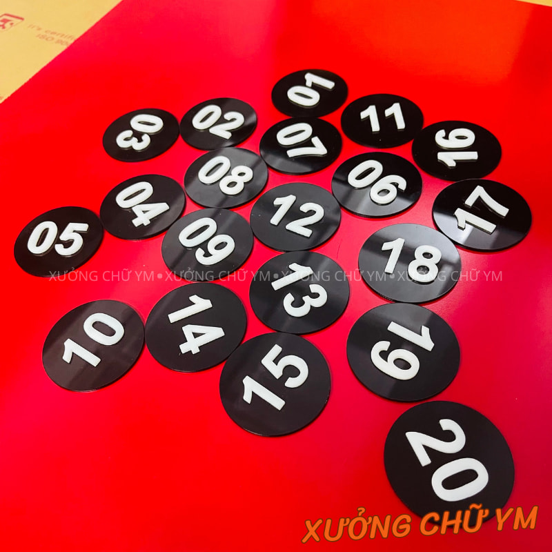 Thẻ Mica, Thẻ Số, Bảng Số Đánh Số Thứ Tự – Số Bàn, Số Ghế, Số Thứ Tự Cho Quán, Cửa Hàng